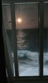 Moonlight over the North Sea from my cabin