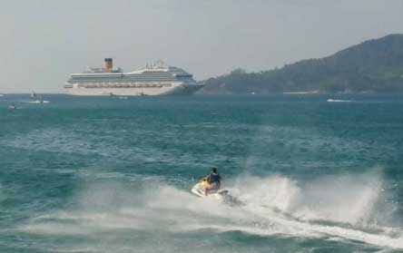The Costa Fortuna anchored off Phuket, Thailand